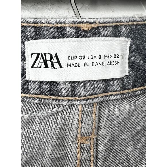 Zara Jeans Gray Loose Fit High Rise Button Fly Women's Size 0 Denim - Picture 4 of 9